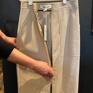 Diane Von Furstenberg Patch Pocket Zip Skirt- Sand